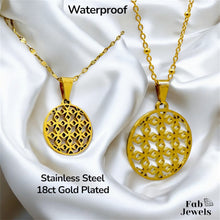 Load image into Gallery viewer, 18ct Gold Plated on Stainless Steel Maltese Cross Pendant Necklace Included