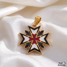 Load image into Gallery viewer, 18ct Gold Plated on Stainless Steel 316L Knights of Malta Collection Pendant Necklace
