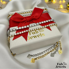 Load image into Gallery viewer, 18ct Yellow Gold Plated and Stainless Steel Tennis Bracelet