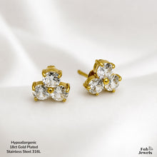 Load image into Gallery viewer, 18ct Gold Plated Stainless Steel 316L Trielle Set Hypoallergenic Earrings Matching Pendant and Necklace