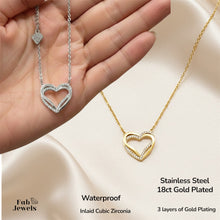 Load image into Gallery viewer, Gold Plated Stainless Steel Necklace with Heart Pendant