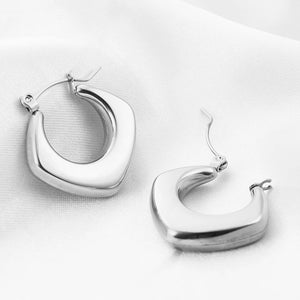 Gold Plated Stainless Steel Hypoallergenic Hoop Modern Earrings