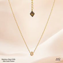 Load image into Gallery viewer, 18ct Gold Plated Stainless Steel   316L Dainty Teardrop Pendant with Necklace