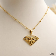 Load image into Gallery viewer, Stainless Steel 316L 18ct Gold Plated Fab Signature Maltese Cross Pendant with Ball Chain Necklace