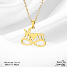 Load image into Gallery viewer, 18ct Gold Plated on Stainless Steel Mum Infinity Necklace Waterproof