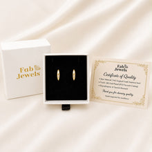 Load image into Gallery viewer, Hypoallergenic 18ct Gold Plated Stainless Steel 316L Oval Hoop Earrings with Inlaid Cubic Zirconia