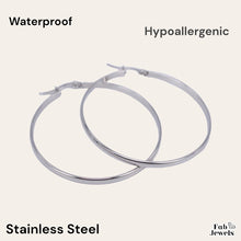 Load image into Gallery viewer, Stainless Steel Hypoallergenic Silver Hoop Loop Earrings