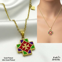 Load image into Gallery viewer, 18ct Gold Plated on Stainless Steel Maltese Cross Beautiful Set Earrings Necklace Ring and Bangle Vibrant Collection
