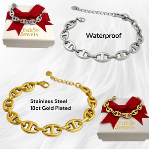 18ct Yellow Gold Plated Stainless Steel 316L Stylish Bracelet
