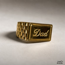 Load image into Gallery viewer, 18ct Gold Plated Stainless Steel  316L Dad Signet Ring Waterproof