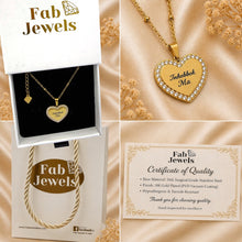 Load image into Gallery viewer, 18ct Gold Plated on Stainless Steel 316L ‘Inhobbok Ma’ or ‘Inhobbok Nanna’ Heart Pendant with Inlaid Cubic Zirconia Necklace Included