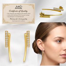 Load image into Gallery viewer, Stainless Steel 316L 18ct Gold Plated Timeless Curve Set Necklace and Matching Earrings with Inlaid Cubic Zirconia