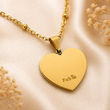 Load image into Gallery viewer, 18ct Gold Plated on Stainless Steel 316L ‘Inhobbok Ma’ or ‘Inhobbok Nanna’ Heart Pendant with Inlaid Cubic Zirconia Necklace Included