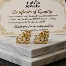 Load image into Gallery viewer, Stainless Steel 316L 18ct Gold Plated Fab Signature Maltese Cross Stud Earrings Hypoallergenic