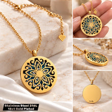 Load image into Gallery viewer, 18ct Gold Plated Stainless Steel 316L Bella Blue Pendant with Necklace