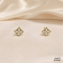 Load image into Gallery viewer, Stainless Steel 316L 18ct Gold Plated Hypoallergenic Stud Earrings with Mother of Pearl