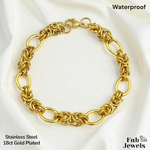 Yellow Gold Plated Stainless Steel 316L Bracelet Waterproof