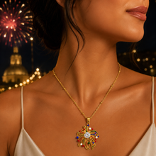 Load image into Gallery viewer, 18ct Gold Plated Stainless Steel Fireworks Pendant ‘il-Murtali’ Ball Chain Necklace