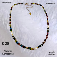 Load image into Gallery viewer, Natural Gemstones Set Fresh WaterPearls with Stainless Steel Gold Plated Clasp Necklace Matching Bracelet Waterproof