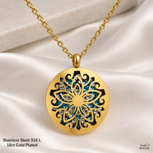 Load image into Gallery viewer, 18ct Gold Plated Stainless Steel 316L Bella Blue Pendant with Necklace