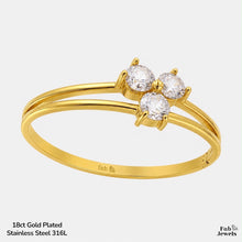 Load image into Gallery viewer, 18ct Gold Plated Stainless Steel 316L Trielle Bangle with Cubic Zirconia