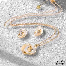 Load image into Gallery viewer, High Quality Stainless Steel 18ct Gold Plated SET  Necklace Pendant and Matching Earrings