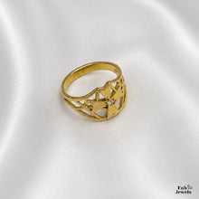 Load image into Gallery viewer, Stainless Steel 316L 18ct Gold Plated Fab Signature Maltese Cross Ring Waterproof
