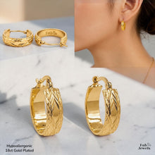 Load image into Gallery viewer, 18ct Gold Plated Stainless Steel 316L Hypoallergenic Hoop Loop Earrings (Copy)