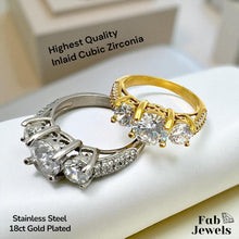 Load image into Gallery viewer, Highest Quality Gold Plated on Stainless Steel Trilogy Waterproof Ring Never Fade