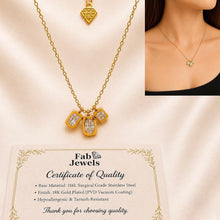 Load image into Gallery viewer, 18ct Gold Plated Stainless Steel   316L Necklace with 3 Cubic Zirconia Pendants