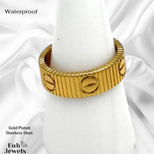 Load image into Gallery viewer, Stainless Steel 18ct Gold Plated Ring Band Ring Waterproof