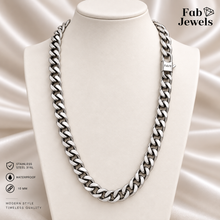 Load image into Gallery viewer, Fab Signiture Cuban Link 10 mm Necklace 18ct Gold Plated Stainless Steel 316L Waterproof