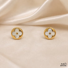 Load image into Gallery viewer, Stainless Steel 316L 18ct Gold Plated Hypoallergenic Stud Earrings with Mother of Pearl