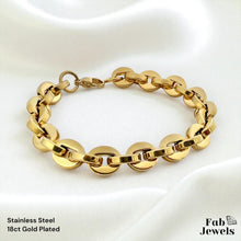 Load image into Gallery viewer, 18ct Yellow Gold Plated Stainless Steel Chunky Bracelet Waterproof