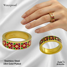 Load image into Gallery viewer, 18ct Gold Plated on Stainless Steel Maltese Cross Beautiful Set Earrings Necklace Ring and Bangle Vibrant Collection