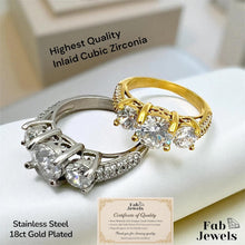 Load image into Gallery viewer, Highest Quality Gold Plated on Stainless Steel Trilogy Waterproof Ring Never Fade