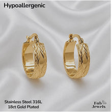 Load image into Gallery viewer, 18ct Gold Plated Stainless Steel 316L Hypoallergenic Hoop Loop Earrings (Copy)