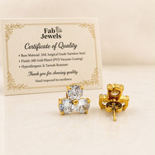 Load image into Gallery viewer, 18ct Gold Plated on Stainless Steel 316L Hypoallergenic Trielle Stud Earrings