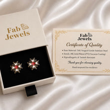 Load image into Gallery viewer, Stainless Steel 316L 18ct Gold Plated Knights of Malta Collection Stud Earrings