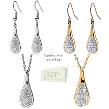 Load image into Gallery viewer, Swarovski Crystals Stainless Steel Set Necklace and Matching Earrings