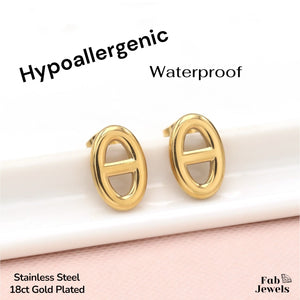 18ct Gold Plated on Stainless Steel Hypoallergenic Stud Earrings