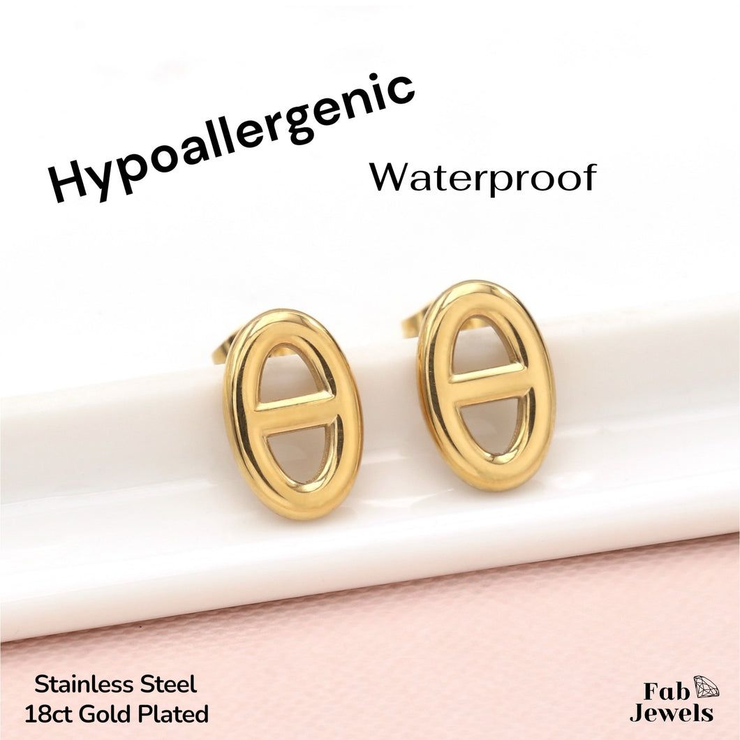 18ct Gold Plated on Stainless Steel Hypoallergenic Stud Earrings