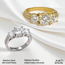 Load image into Gallery viewer, Highest Quality Gold Plated on Stainless Steel Trilogy Waterproof Ring Never Fade
