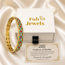 Load image into Gallery viewer, 18ct Gold Plated Stainless Steel 316L Maduma Maltese Cross Tile Bangle