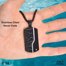 Load image into Gallery viewer, Stainless Steel Black Dog Tag Pendant with Necklace