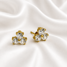 Load image into Gallery viewer, 18ct Gold Plated on Stainless Steel 316L Hypoallergenic Trielle Stud Earrings
