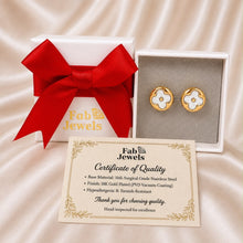 Load image into Gallery viewer, Stainless Steel 316L 18ct Gold Plated Hypoallergenic Stud Earrings with Mother of Pearl