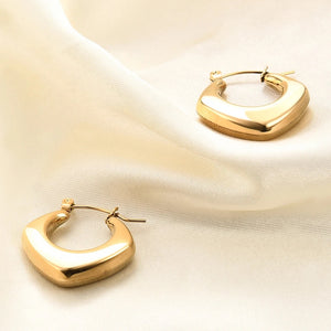Gold Plated Stainless Steel Hypoallergenic Hoop Modern Earrings