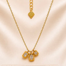 Load image into Gallery viewer, 18ct Gold Plated Stainless Steel   316L Necklace with 3 Cubic Zirconia Pendants