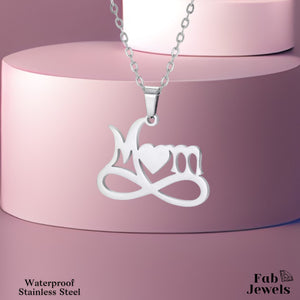 18ct Gold Plated on Stainless Steel Mum Infinity Necklace Waterproof